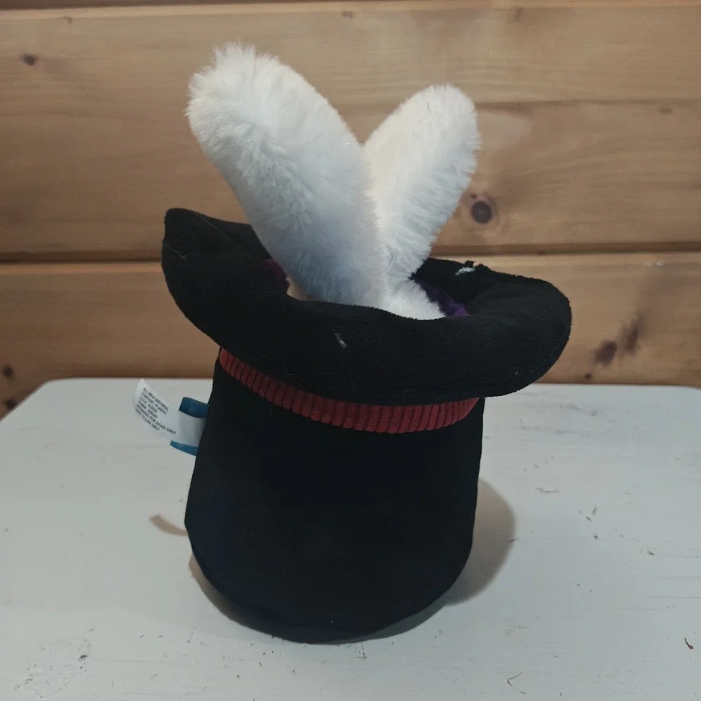 BarkBox Hat Hare Dog Toy – Plush Rabbit in Magician Hat, Squeaker & Crinkle F22